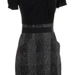 Max and Cleo Black Geometric Print Dress | Draped Neckline | Office | Size 6 Photo 0