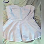 NY&Co Peplum Strapless Top with Sweetheart Neckline Blue Size XS Photo 0
