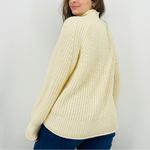 J.Crew  ivory chunky knit mockneck sweater size M Photo 3