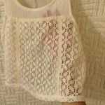 Free People Eyelet Mesh Crop Top Tank White Small Photo 1