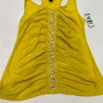INC  International Concepts Sleeveless Yellow Embellished Top size Large Photo 0
