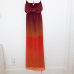 Bar III Womens Dress Size L Red Orange Ombre Maxi Tie Front Ombre Boho Sunset Photo 1