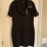 ESCADA Women’s Black Short Sleeve Dress Large with Leather Photo 4