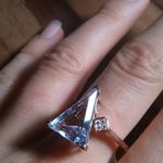 Rose De France Amethyst Moissanite Rose Gold over Sterling Silver Ring (Size 10) Photo 4