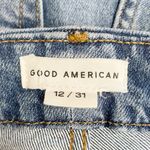 Good American  Good Classic Fray Hem Jeans Medium Wash Straight Leg Size 31 | 12 Photo 8