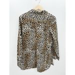 Chico's Chico Button Down Tunic Shirt Women 2 Large Leopard Print Long Top No-Iron Photo 1