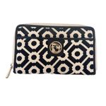 Spartina 449  Black Cream Printed Linen Leather Wallet Photo 1