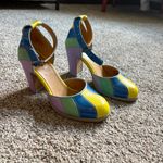 John Fluevog  Bianca Shoes Heels Funky Womens Colorful Size 6 Photo 1