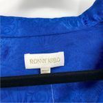 RONNY KOBO Bernice Royal Blue Satin Midi Dress Long Sleeves Jacquard NEW SMALL Photo 6