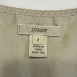 J. Crew Champagne Beige Ruffle Layers Top Soft Style Asymmetric Sz 2 100% Silk Photo 2