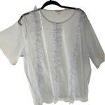 Monki Light Dusty Blue Mesh Top - Size Large Photo 0