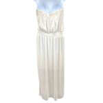 New MOSSIMO White Strapless Lined Maxi Dress Side Slits‎ Medium Beach Cruise Photo 2