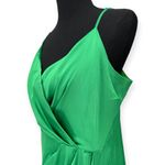 Showpo | Size 12 | Rholie Emerald Midi Plunge Neck Fringe Hem Fixed Wrap Dress Photo 6