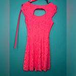 Candie's  Bright Hot Pink Mini Lace Floral Dress w/Belt Photo 2