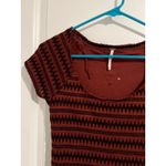 Free People  Cozy Day Flounce Rust and Black Patterned Mini Dress Sz. S Photo 1