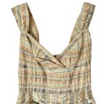 James Coviello NWTs Vintage Plaid Bow Front Pockets dress size 8 Tan Blue Green Photo 1