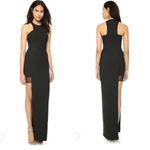 Elizabeth and James Tegan High-Slit Chiffon Maxi Dress, Black Size 2 Photo 1