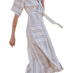 Happy Nature X Kate Hudson Serene Midi Dress Size 12 White Photo 0