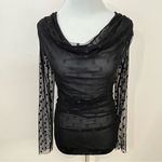 White House Black Market Y2K Sheer Mesh Polka Dot Top XS Photo 2