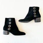 LOGO By Lori Goldstein LOGO Lori Goldstein Polly Black Suede Grommet Boot Size‎ 8.5 Funky Art to Wear Photo 11