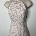 Keepsake white beige floral lace fitted mini dress XXS C7 Photo 5