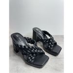 Anne Klein Sandals Womens Size 6.5 Black Braided Double Strap Slip On Heels Photo 2