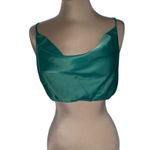 VERO MODA Nat satin crop top cowl neck spaghetti straps size medium NWT Photo 0