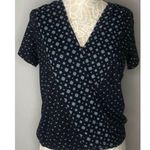 Lucky Brand navy multi print supplice neck top xs Photo 1