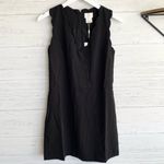 Foxiedox Black Scallop V-neck Shift Mini Dress Photo 3