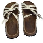 Birkenstock Betula Ivory & Gold Faux Leather Strappy Sandals Size 38 - L7 Photo 3