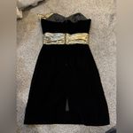 Dave and Johnny Joesph Lara Gold Petal Mini Dress Photo 3