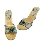 MIA  Jazzy Leather Wood Platform Sandals, Sz 8 Photo 1