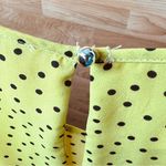 Lily White Medium Mustard Yellow Top with Black Polka Dots w/Short Cap S… Photo 4