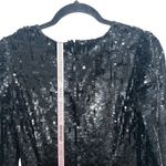 Mac Duggal NEW NWT Long Sleeve High Neck Carwash Panel Sequin Maxi Dress Black Photo 9