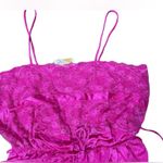 Tessies Vintage 80s Magenta Sheer Floral Lace Lingerie Intimates Romper Teddie Photo 5