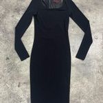 Alice + Olivia Elegant Black Long Sleeve Mesh Dress XS Photo 0