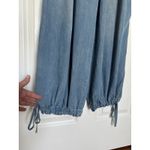 Oli & Hali Pants Large Wide Leg ankle ties Chambray Tencel waist 30" medium Blue Size 10 Photo 9