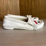 Minnetonka 2000s  Thunderbird White Leather‎ Beaded Southwest Moccasins Size 8 Photo 1