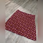 Free People  Floral A-Line Skirt - Burgundy and Yellow Photo 4
