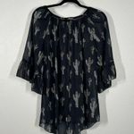 Cowgirl Hardware Cactus Cheetah Western Boho Print Sheer Top Size Medium Black Photo 2