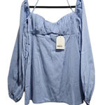 Revolve NWT Rumer The Camille Mini Dress Low Back Gathered Chest Front Cutout XS Blue Photo 1