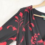 Ralph Lauren  LRL Womens Dress 14 Red Dark Floral Cocktail‎ Evening Party Photo 4
