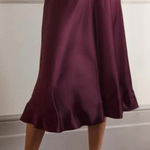 Boden Satin Midi Skirt Burgundy Aubergine Deep Wisteria Wine A line Us 12 Purple Photo 0