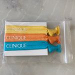 Clinique NWT  Colorful Hair Tie Set - Yellow, Orange, Blue Photo 3