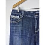 Chico's 1.5 size10 Rhinestone Denim Jeans Platinum Y2K party embellished bling Photo 2