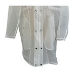 Forever 21  White See Through Transparent Hooded Rain Jacket Snap Button Zip Sz M Photo 4