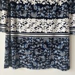 Eliza J  Blue White Floral Shift Dress Long Sleeve Stretchy Lined Wedding Modest Photo 3