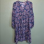 World Market Floral Bohemian Blue and Pink Patterned Dress Size M Photo 1