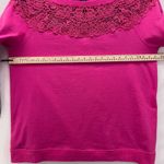 Roamans Womens Sweatshirt Size 1X Lace Detail French Terry Athleisure Oversized Pink Photo 9
