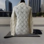 Wintuk Vintage 60s Off White Dupont Acrylic Diamond‎ Knit Cardigan Sz S ? Photo 3